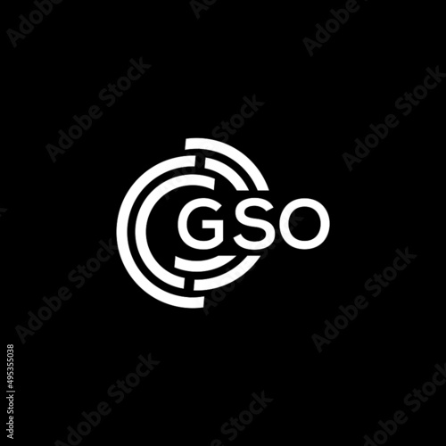 GSO letter logo design on black background. GSO  creative initials letter logo concept. GSO letter design. photo