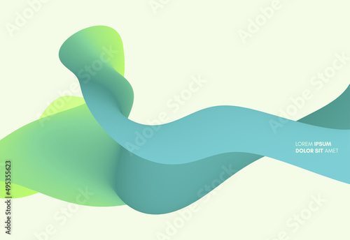 3D abstract wavy background with modern gradient colors. Motion sound wave. Vector illustration for banner, flyer, brochure, booklet, presentation or websites design.
