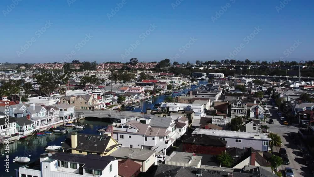 Flying Over Balboa Island Downtown Flying Over Balboa Island Downtown