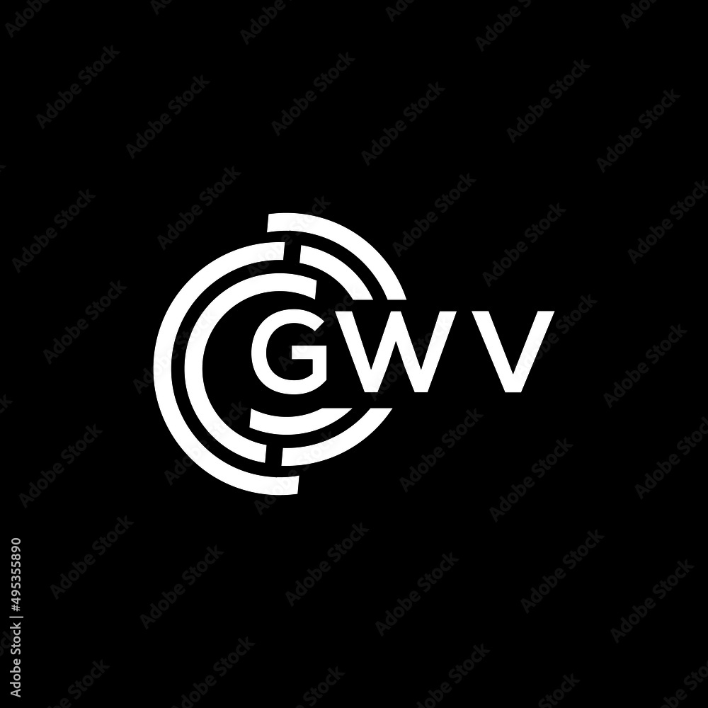 GWV letter logo design on black background. GWV creative initials letter logo concept. GWV letter design. GWV letter logo design on black background. GWV creative initials letter logo concept. GWV letter design.