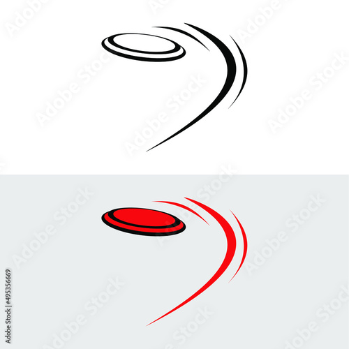 Flying disc vector flat icon. Isolated frisbee golf emoji illustration photo