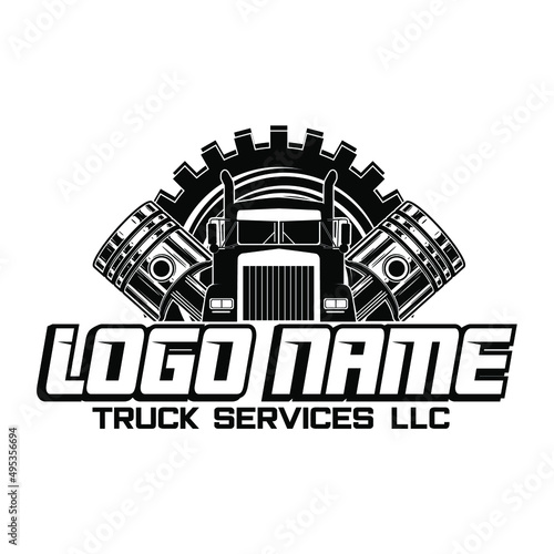 Trucking Company Logo Badge Emblem Vector Isolated. Ready made logo template set vector isolated