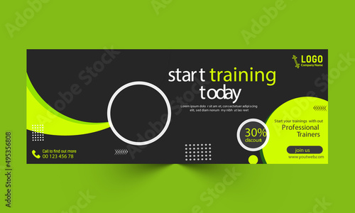 Fitness web banner design template