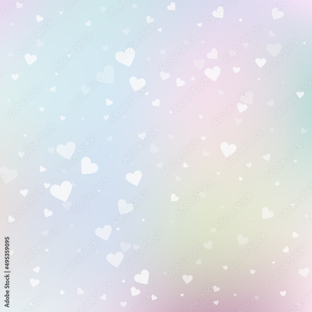 White heart love confettis. Valentine's day fallin White heart love confettis. Valentine's day fallin