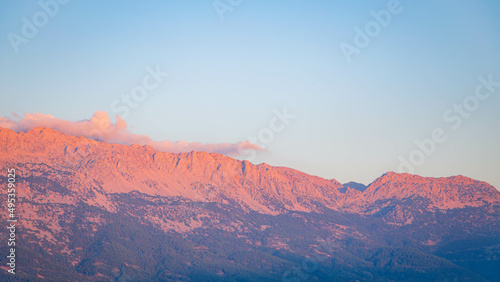View of the mountain at sunset from the observation deck of Tazy canyon  Turkey