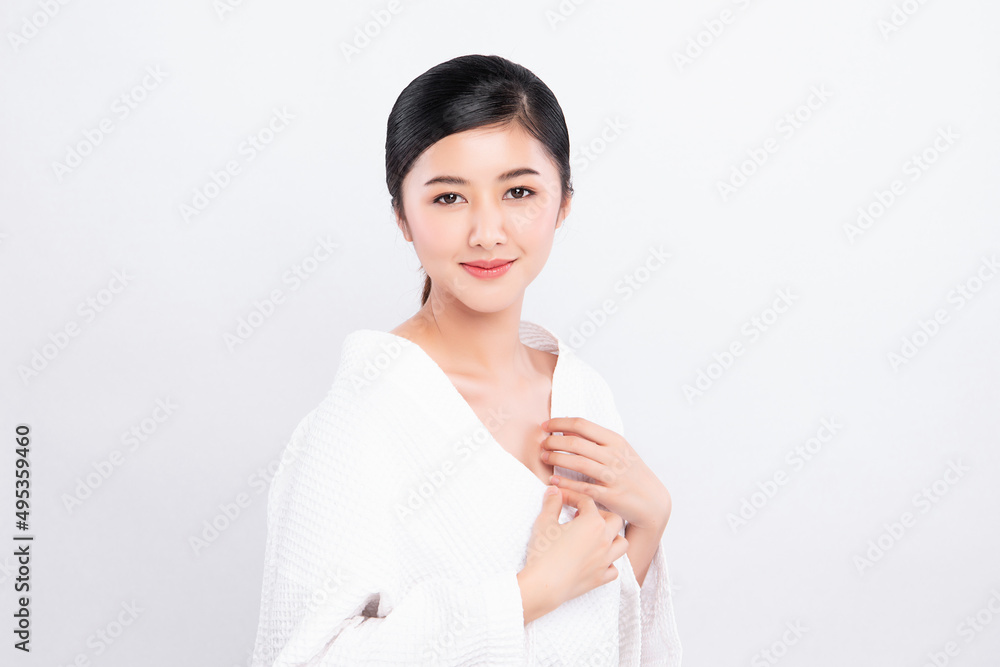 Beautiful young asian woman with clean fresh skin on white background, Face care, Facial treatment, Cosmetology, beauty and spa, Asian women portrait. Beautiful young asian woman with clean fresh skin on white background, Face care, Facial treatment, Cosmetology, beauty and spa, Asian women portrait.