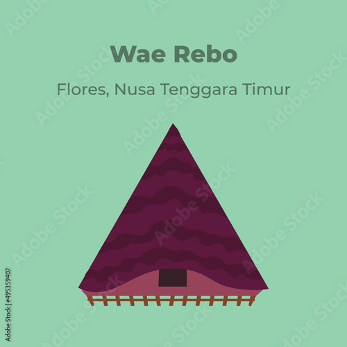 The Traditional Village of Wae Rebo on the Island of Flores Indonesia Vector Illustration photo