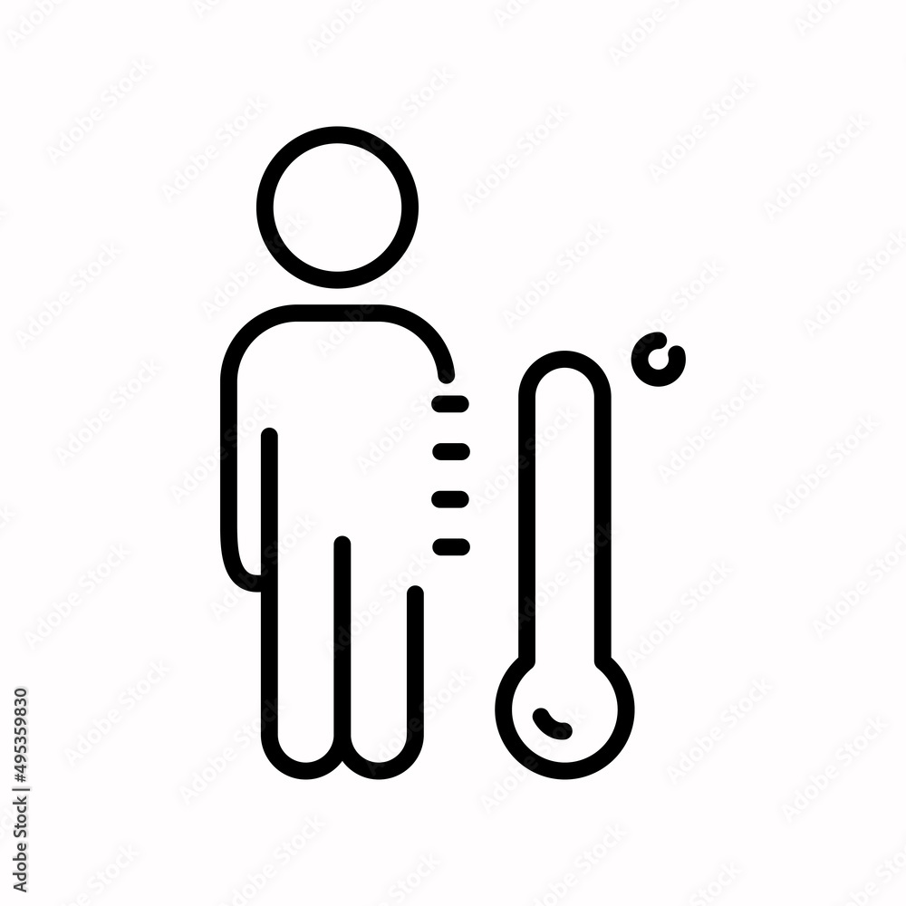 Fever High Temperature Minimalistic Flat Line Outline Stroke Icon Pictogram Symbol Fever High Temperature Minimalistic Flat Line Outline Stroke Icon Pictogram Symbol