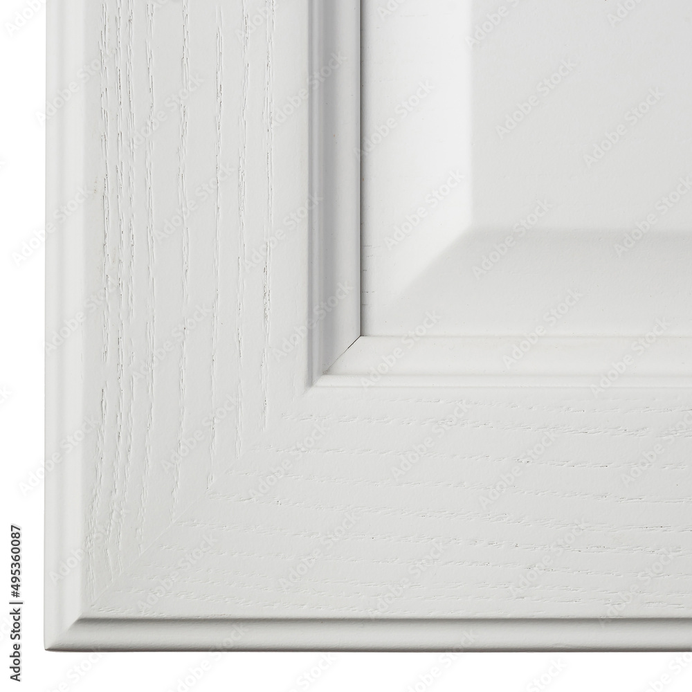 Wooden facade for kitchen furniture on a white isolated background. Decorative element for furniture. Wooden facade for kitchen furniture on a white isolated background. Decorative element for furniture.