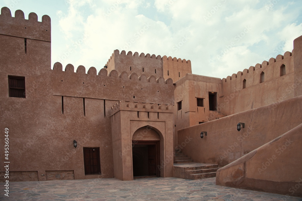 Closeup view of Nizwa Fort in Oman