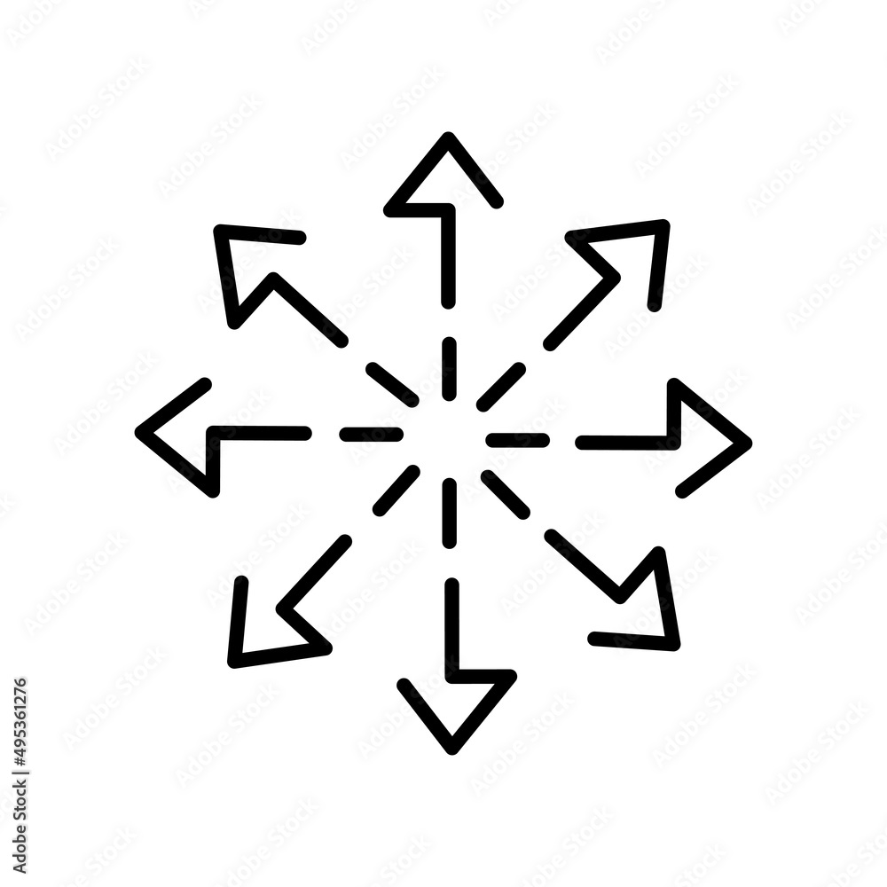 versatile icon, multipurpose capability, function cross, tilt skill, thin line web symbol on white background. versatile icon, multipurpose capability, function cross, tilt skill, thin line web symbol on white background.
