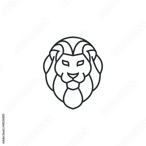 abstract lion line art logo vector illustration