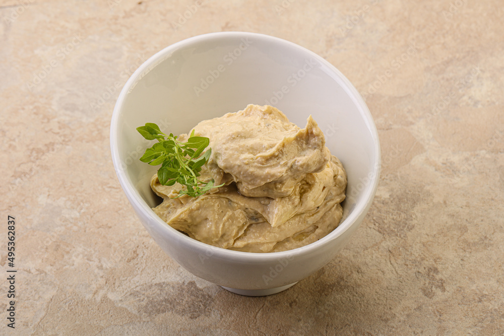 Vegan food - hummus with olive oil Vegan food - hummus with olive oil