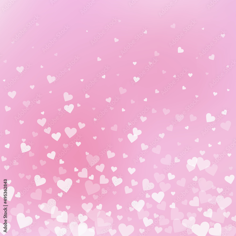 White heart love confettis. Valentine's day gradie White heart love confettis. Valentine's day gradie