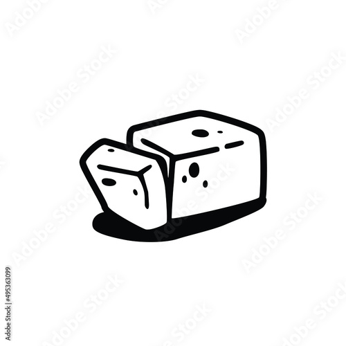 Vector illustration of simple tofu icon