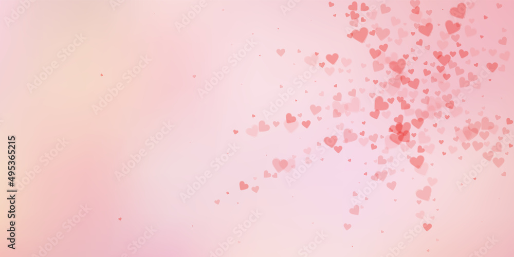 Red heart love confettis. Valentine's day explosio Red heart love confettis. Valentine's day explosio
