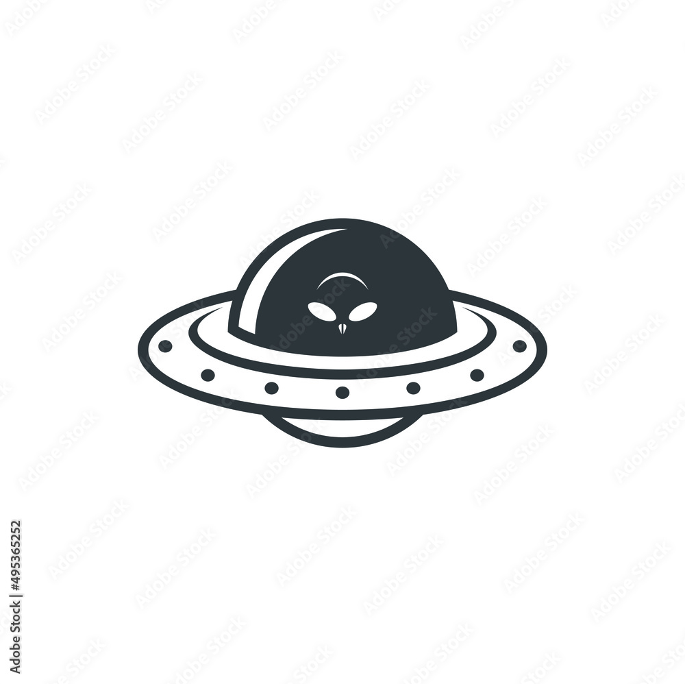 illustration of ufo and alien, vector art. illustration of ufo and alien, vector art.