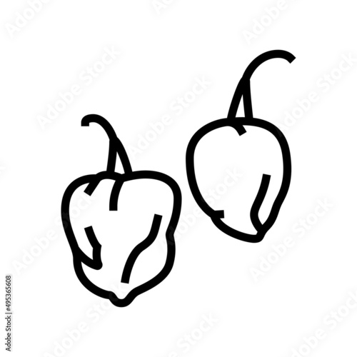 pepper habanero line icon vector. pepper habanero sign. isolated contour symbol black illustration