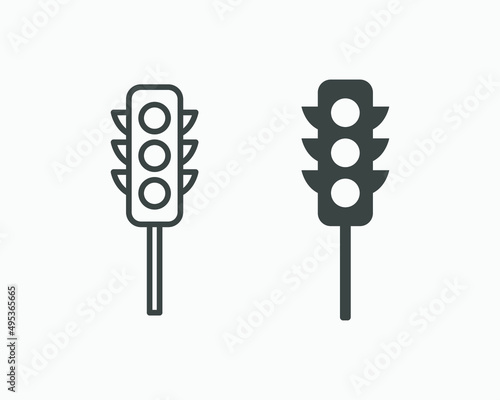 Traffic lights icon vector set. Road street stoplight symbol