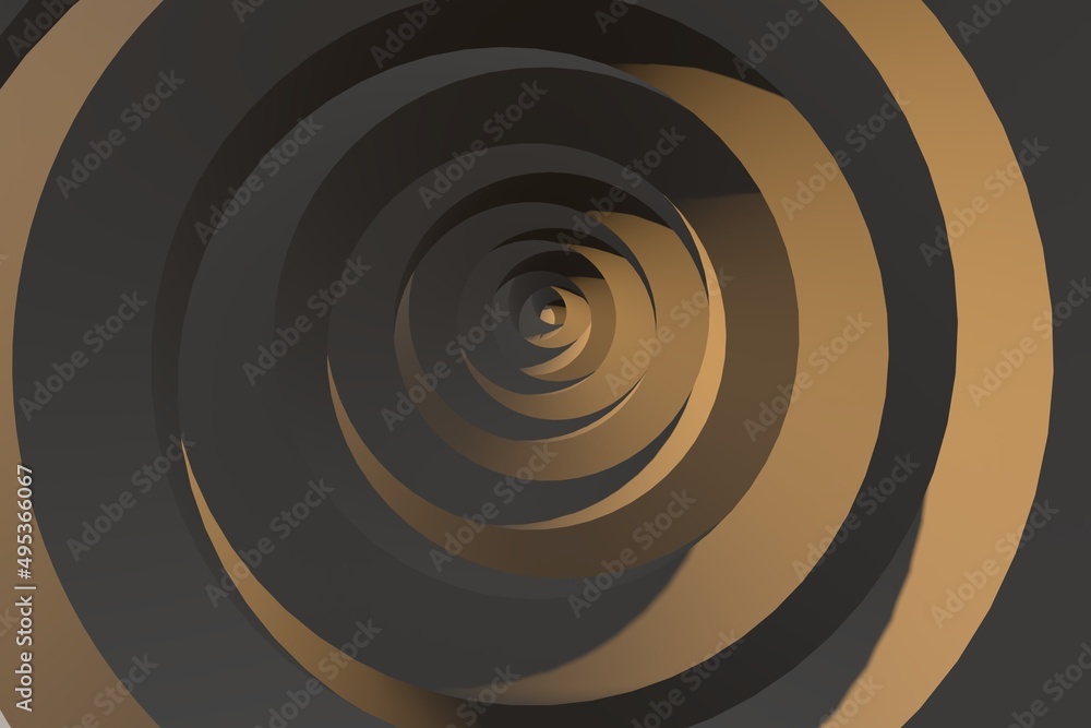 3D Illustration of optical spiral, 3d render