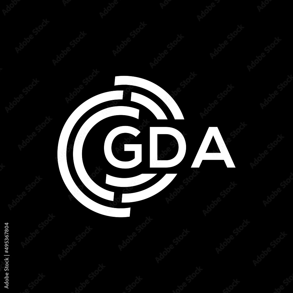GDA letter logo design on black background. GDA creative initials letter logo concept. GDA letter design. GDA letter logo design on black background. GDA creative initials letter logo concept. GDA letter design.