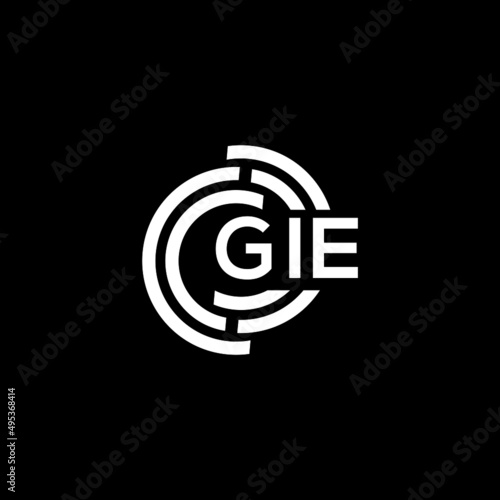 GIE letter logo design on black background. GIE creative initials letter logo concept. GIE letter design.  photo