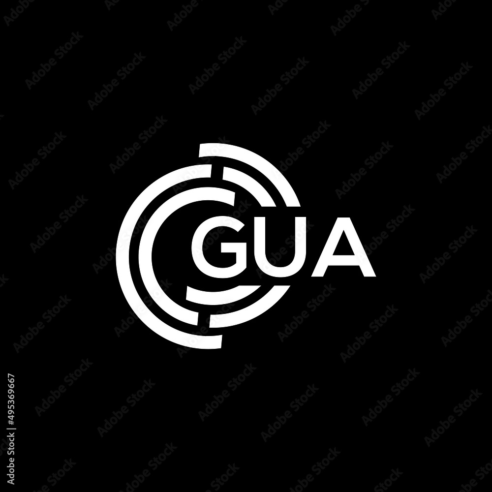 GUA letter logo design on black background. GUA creative initials letter logo concept. GUA letter design. GUA letter logo design on black background. GUA creative initials letter logo concept. GUA letter design.