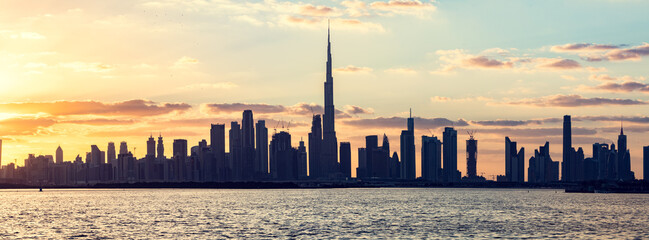 Crédence de cuisine Burj Khalifa Centre-ville de Dubaï au soleil couchant  © Photocreo Bednarek