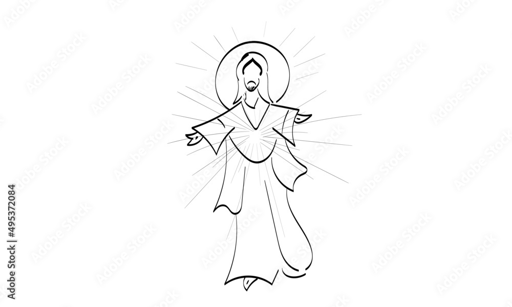 Fototapeta premium He is Risen Easter Background. Illustration for print or use as poster, card, flyer, Tattoo or T Shirt