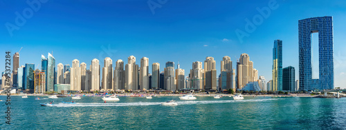 Dubai jumeirah beach with marina skyscrapers in UAE © Photocreo Bednarek
