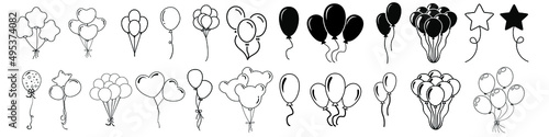 Print op canvas Balloons icon vector set