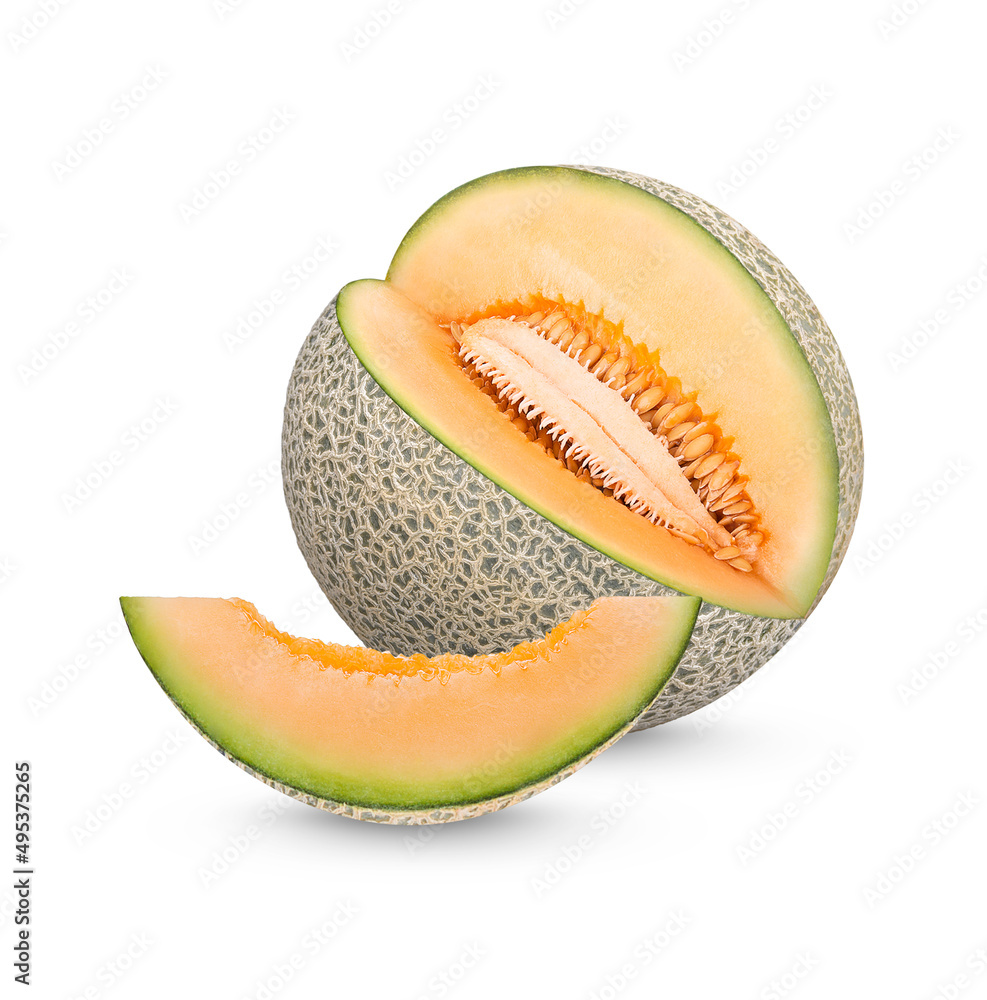 Fresh japanese melons isolated on white background Fresh japanese melons isolated on white background