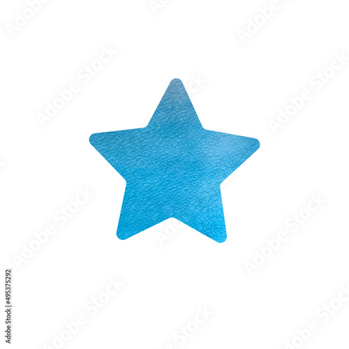 Hand painted acrylic star shaped background. Pastel color of summer blue water or sky. Ocean wave.