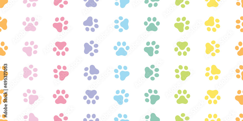 dog paw seamless pattern footprint cat rainbow color french bulldog icon vector puppy kitten cartoon doodle isolated repeat wallpaper tile background illustration design clip art dog paw seamless pattern footprint cat rainbow color french bulldog icon vector puppy kitten cartoon doodle isolated repeat wallpaper tile background illustration design clip art