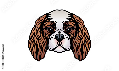 Cavalier King Charles Spaniel dog logo pet portrait