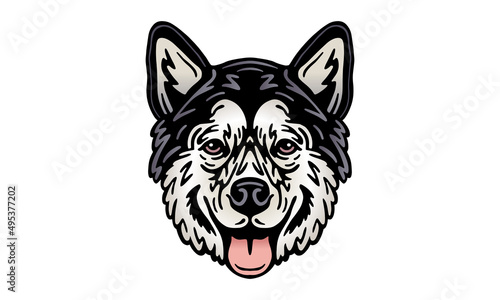 Alaskan Malamute dog logo pet portrait