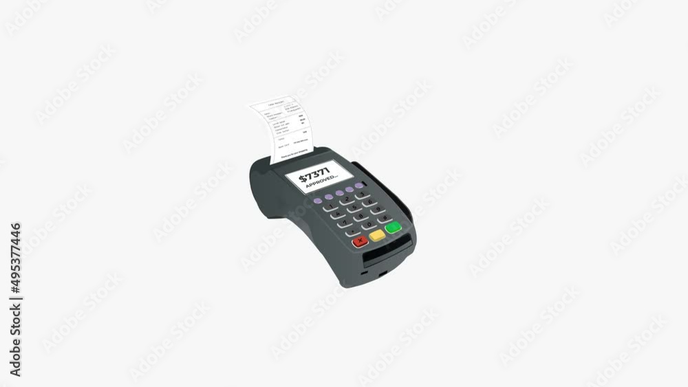 Payment with card 4K animation. Ecommerce card payment system animation. Payment by card through a POS terminal. Payment terminal animation money transaction with receipt. Paying for goods animation. Payment with card 4K animation. Ecommerce card payment system animation. Payment by card through a POS terminal. Payment terminal animation money transaction with receipt. Paying for goods animation.