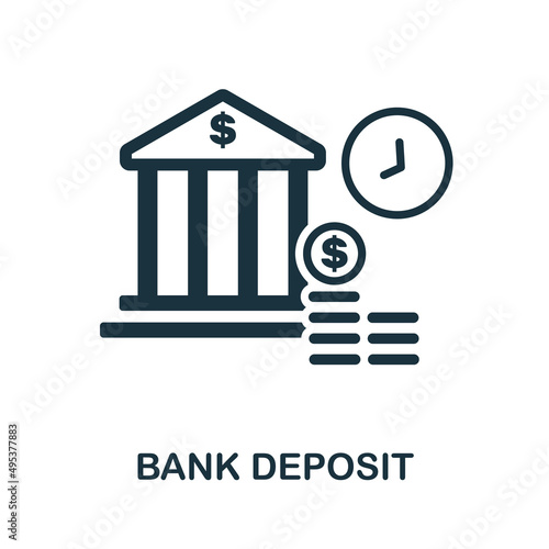 Bank Deposit icon. Monochrome simple Bank Deposit icon for templates, web design and infographics