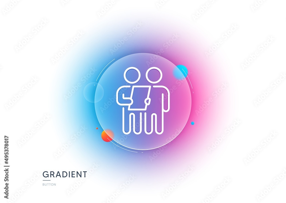 Survey line icon. Gradient blur button with glassmorphism. Contract application sign. Agreement document symbol. Transparent glass design. Survey line icon. Vector Survey line icon. Gradient blur button with glassmorphism. Contract application sign. Agreement document symbol. Transparent glass design. Survey line icon. Vector