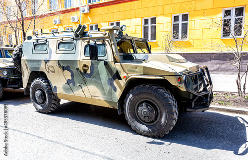 Tablou canvas High-mobility vehicles GAZ-2330 Tigr is a Russian 4x4, multipurpose, all-terrain