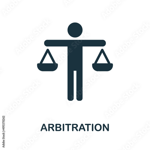 Arbitration icon. Monochrome simple Arbitration icon for templates, web design and infographics