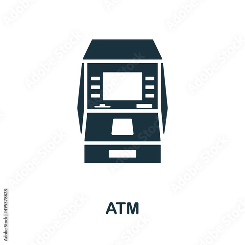 Atm icon. Monochrome simple Atm icon for templates, web design and infographics