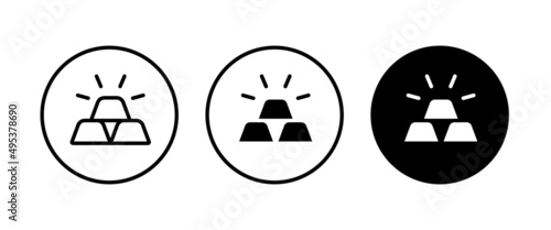 Gold golden silver bar icons vector, sign, symbol, logo, illustration, editable stroke, flat design style isolated on white