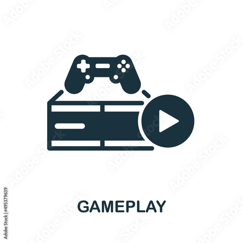 Gameplay icon. Monochrome simple Gameplay icon for templates, web design and infographics