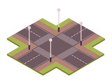 Isometric Uncontrolled Intersection Composition