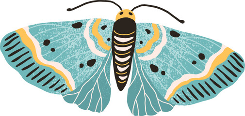 Keuken achterwand Turquoise Kleurrijke vlinder illustratie vintage stijl  © Good Studio