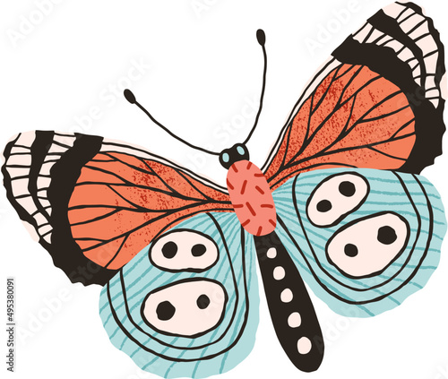 Elegant Butterfly Colored Illustration