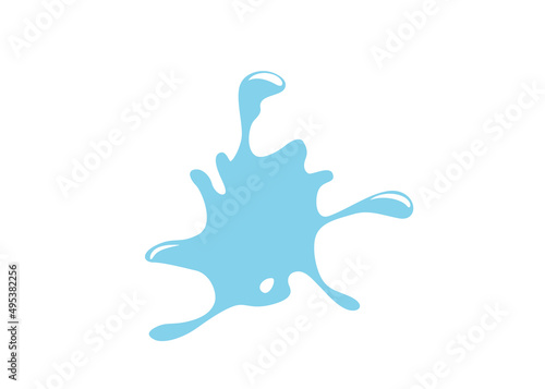 Spilled liquid vector background in simple flat style isolated on white backdrop. Aqua icon graphic design