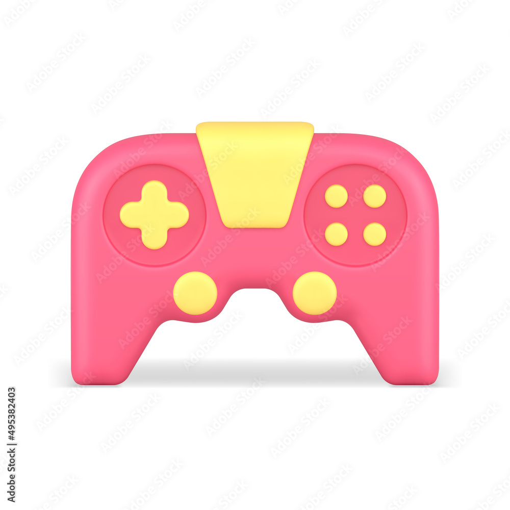 Realistic 3d icon gaming joystick with buttons for cyberspace electronic entertainment vector