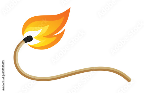 The symbol of a burning flame with a match.